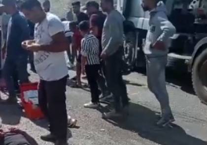 إصابة 14 مواطنا بينهم 6 أطفال بحادث سير في نابلس