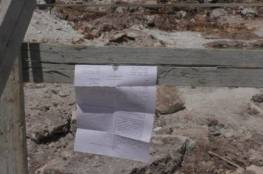 الاحتلال يخطر بوقف البناء في منزل شمال نابلس