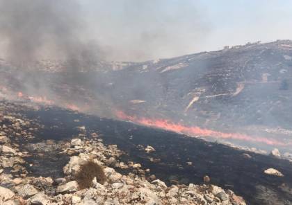 اندلاع حريق في مستوطنة "يتسهار" قرب نابلس