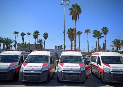 صور: أسطول سيارات إسعاف يصل غزة عبر معبر رفح  