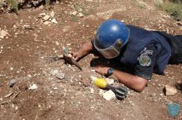 الشرطة تتلف اجساما مشبوهة عُثر عليها في بلدة قبلان جنوب نابلس