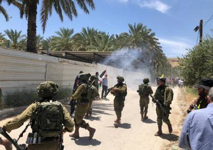 إصابة شاب بالرصاص خلال قمع الاحتلال مسيرة رافضة لخطة الضم الإسرائيلية شرق طوباس