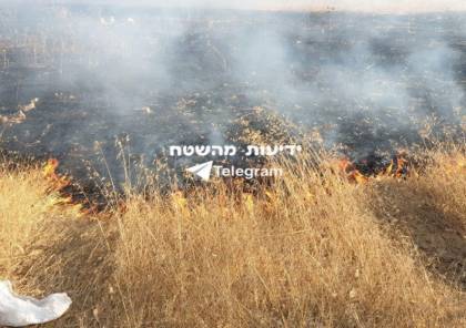 اندلاع حريق في "أشكول" يشتبه أنه بفعل بالون حارق أطلق من غزة