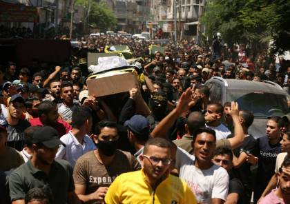 اّلاف المواطنين يشيعون جثامين شهداء سرايا القدس في غزة