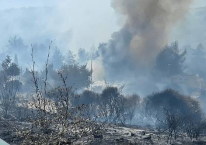 الاحتلال يجلي 400 عائلة بسبب اندلاع حريق في احراش جنوب غرب القدس
