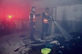 الدفاع المدني يسيطر على حريق شبَّ داخل سوق مدينة رفح 
