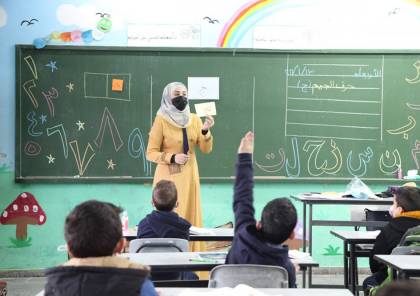 شاهد الصور .. طلاب المرحلة الابتدائية يعودون لمقاعد الدراسة بغزة