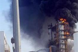 صور: حريق ضخم بمصفاة وقود في ميناء اسدود