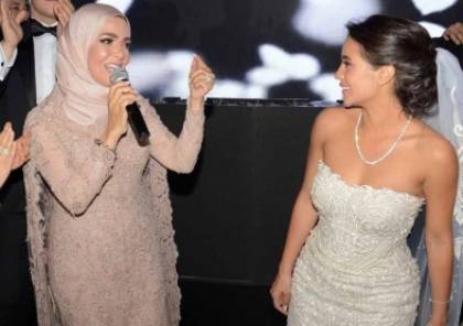 شاهدوا الصور الأولى من حفلة زفاف ابنة منى عبد الغني