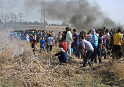 صور: اصابات بالرصاص احداها خطيرة للغاية في مواجهات مع الاحتلال على حدود غزة 