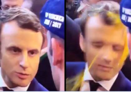  فيديو: بيضة في منتصف جبهة مرشح للانتخابات الرئاسية الفرنسية!