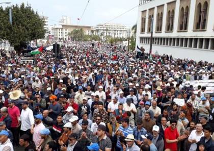 عشرات الآلاف في المغرب تأييدا لمسيرات العودة الكبرى (شاهد)