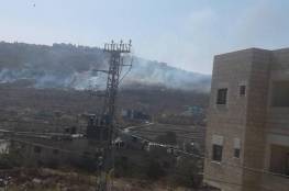 اندلاع حرائق شديدة في منطقة "العقايب" غرب نابلس
