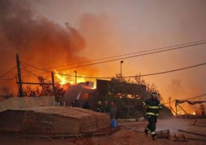 حريق هائل في مستوطنة "كرمي قطيف" في غلاف غزة واخلاء مستوطنيها بالكامل