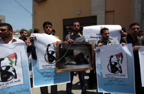 صحفيون من غزة يتضامنون مع اضراب الاسرى