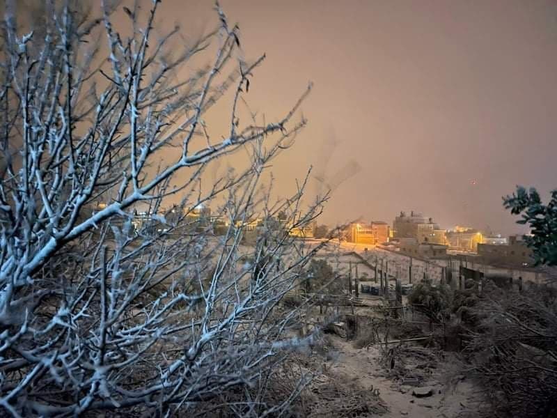 الثلوج في قرية مراح معلا جنوب بيت لحم--